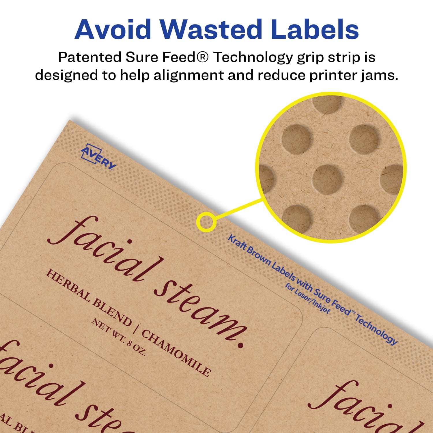 Avery Kraft Permanent Labels With Sure Feed, 94207-KMP100, Rectangle, 2in x 4in, Brown, Pack Of 1,000 - Image 5