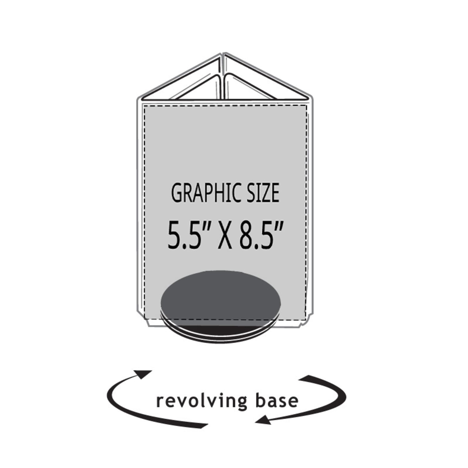 Azar Displays Acrylic Vertical 3-Sided Revolving Sign Holder, 8-1/2inH x 5-1/2inW x 5-1/2inD, Clear - Image 4