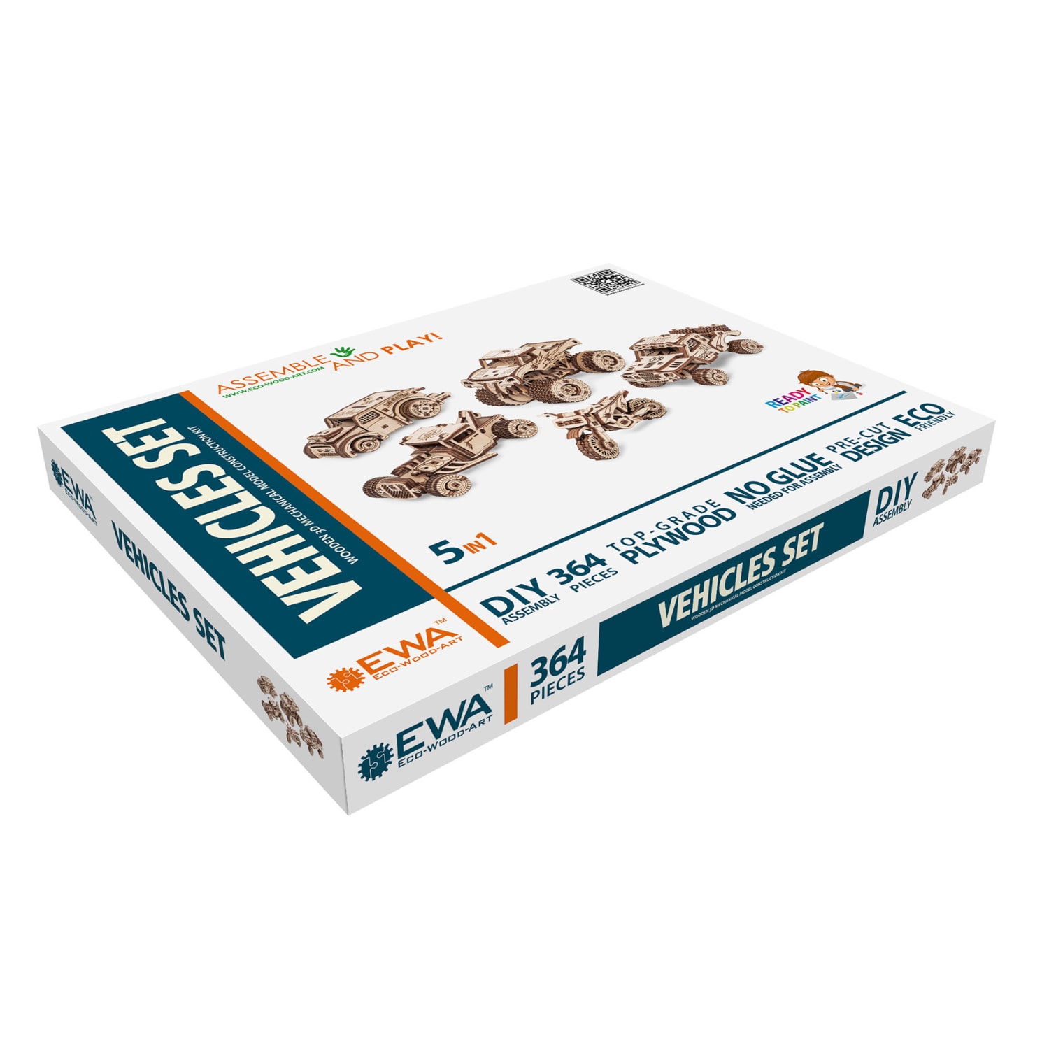 EWA Eco-Wood-Art Vehicles Set 3D Wooden STEM Construction Kit - Image 3