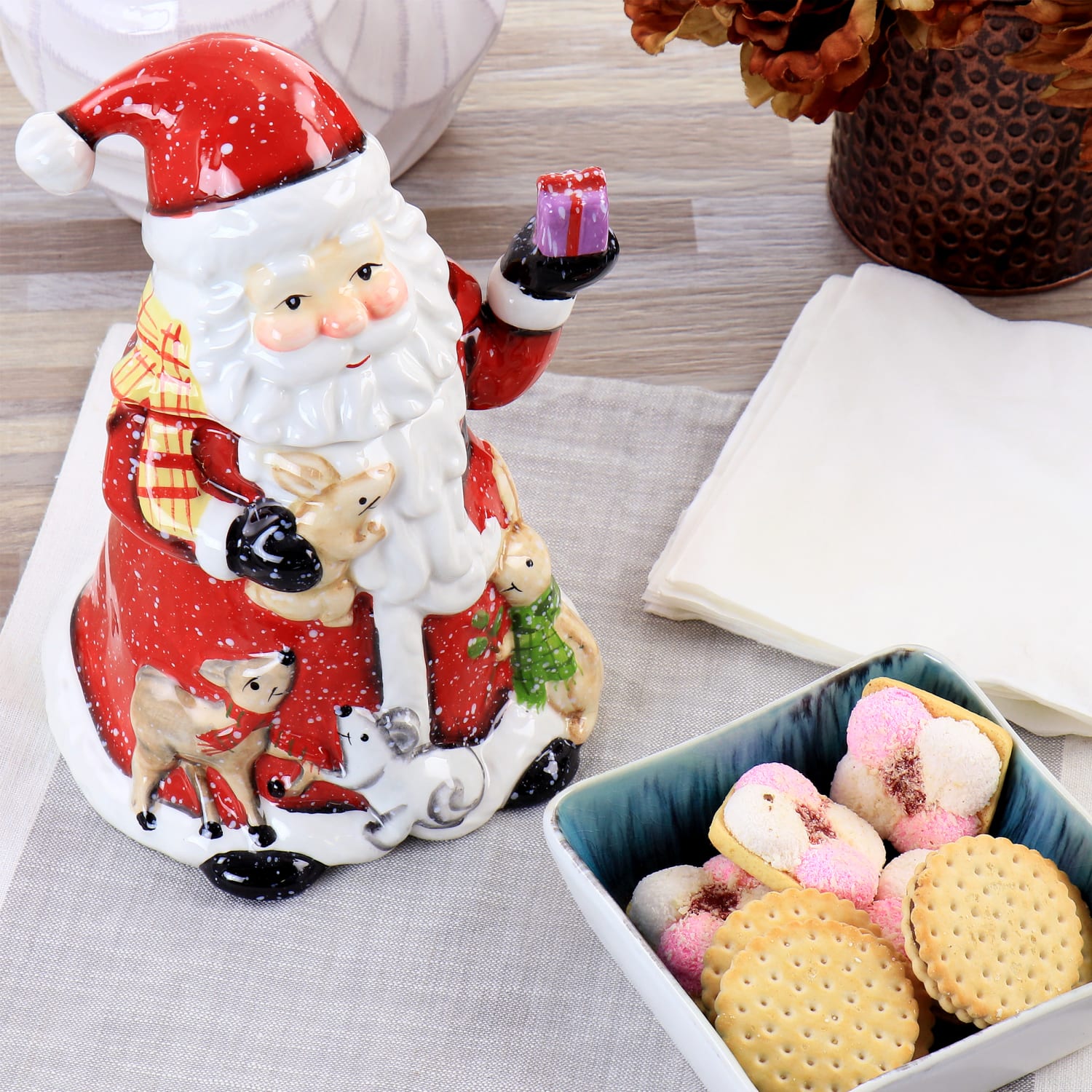 Gibson Home Old Santa Cookie Jar, 9-1/4inH x 7inW x 6-1/4inD, Multicolor - Image 4