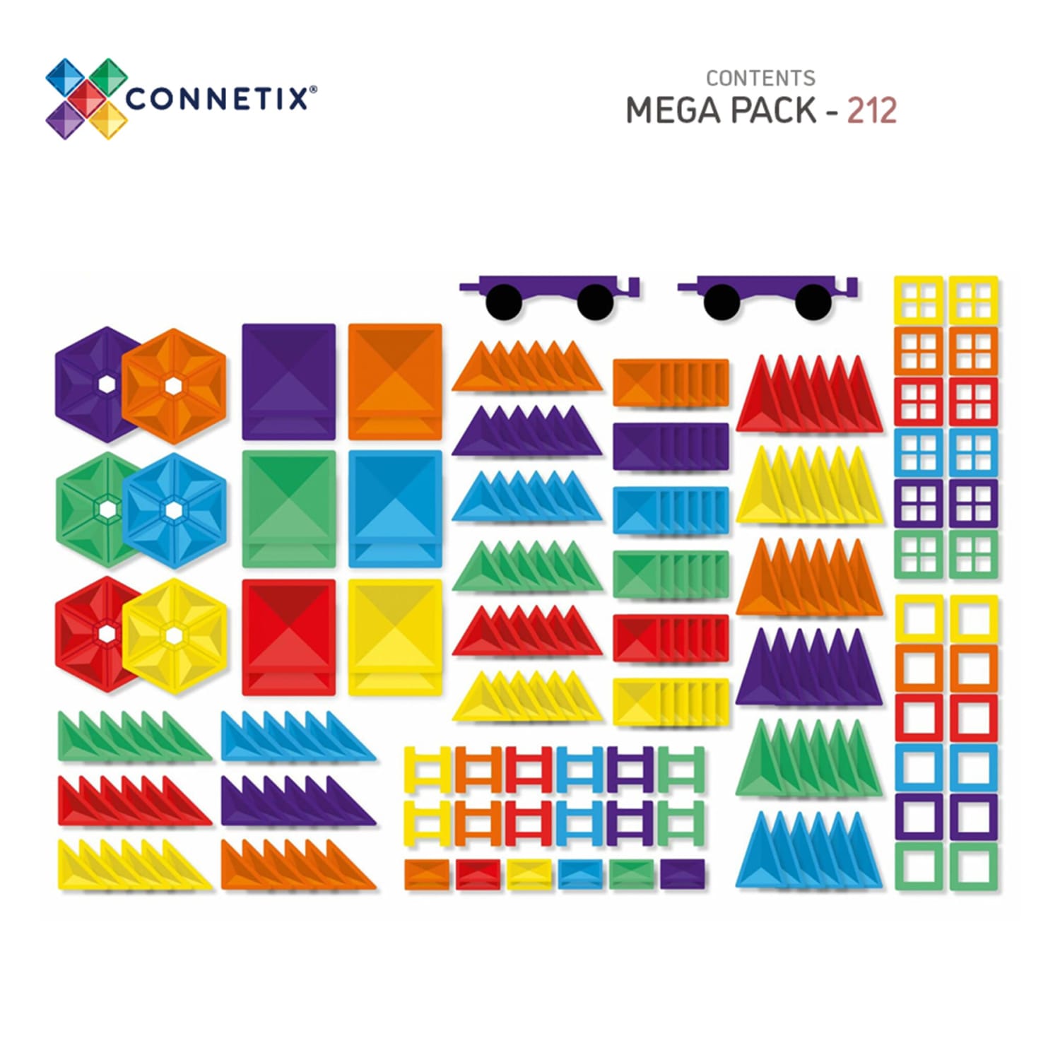 Connetix Magnetic Tiles Rainbow Mega Pack, 212 Pieces - Image 3