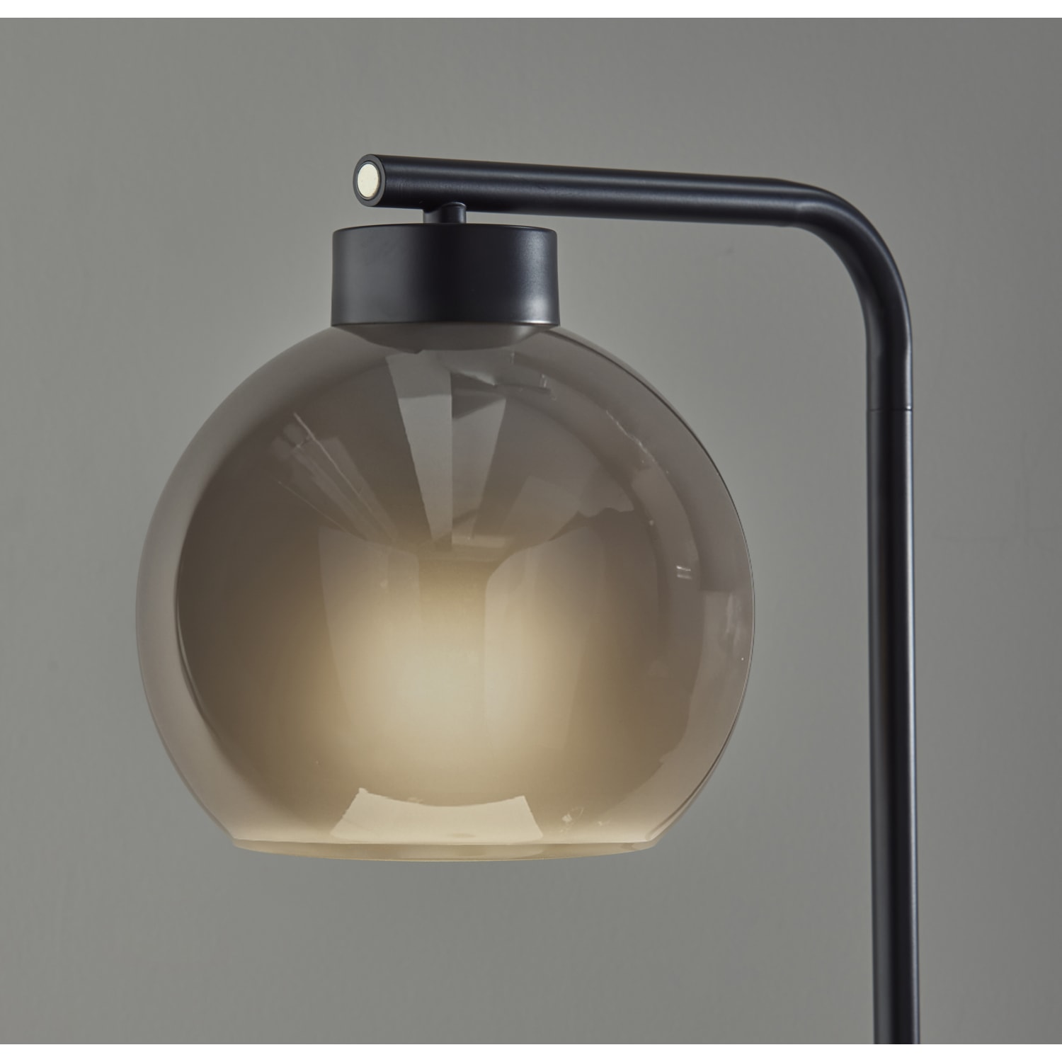 Adesso Atticus Table Lamp, 20inH, Smoked Glosted Glass Shade/Black Base - Image 5