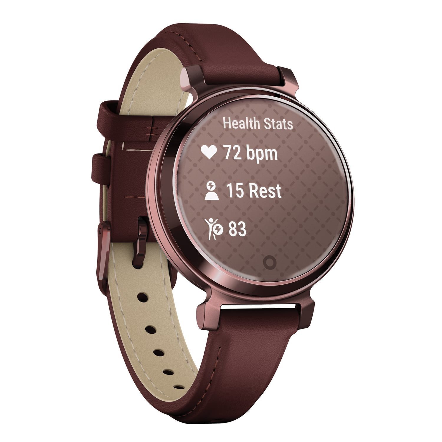 Garmin Lily 2 Classic Health And Fitness Smartwatch With Anodized Aluminum Bezel/Case And Leather Band, Dark Bronze - Image 3