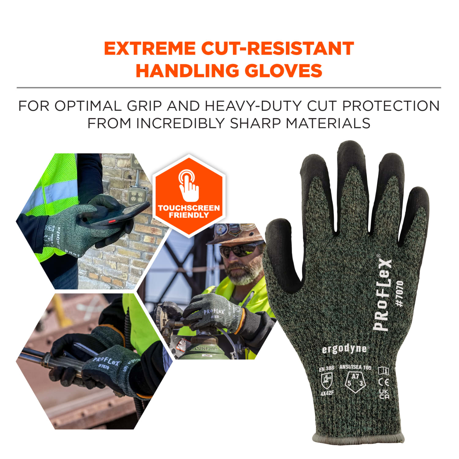 Ergodyne Proflex 7070-12PR Nitrile-Coated Cut-Resistant Gloves, Green, Large, Set Of 12 Pairs - Image 4