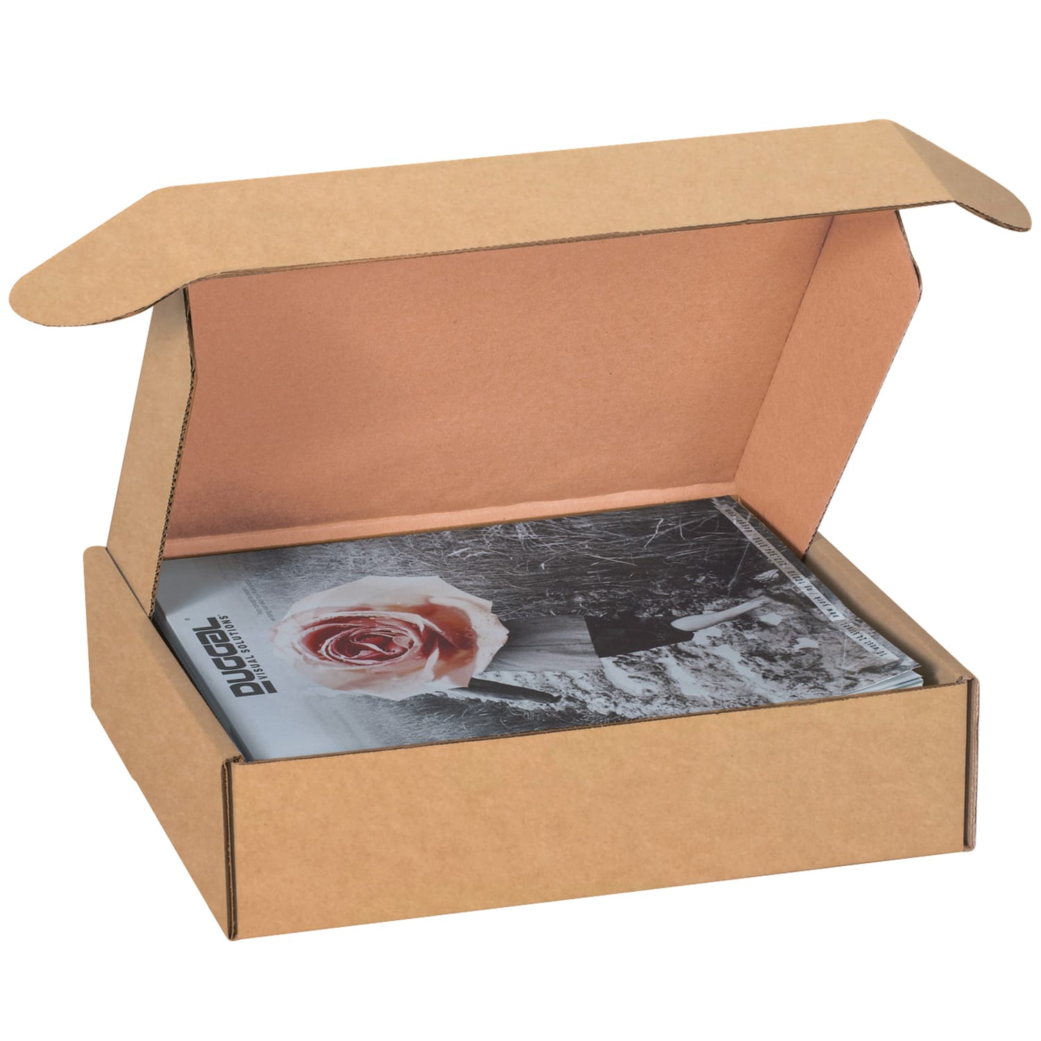 Partners Brand Deluxe Literature Mailers, 12 1/8in x 9 1/4in x 3in, Kraft, Pack Of 50