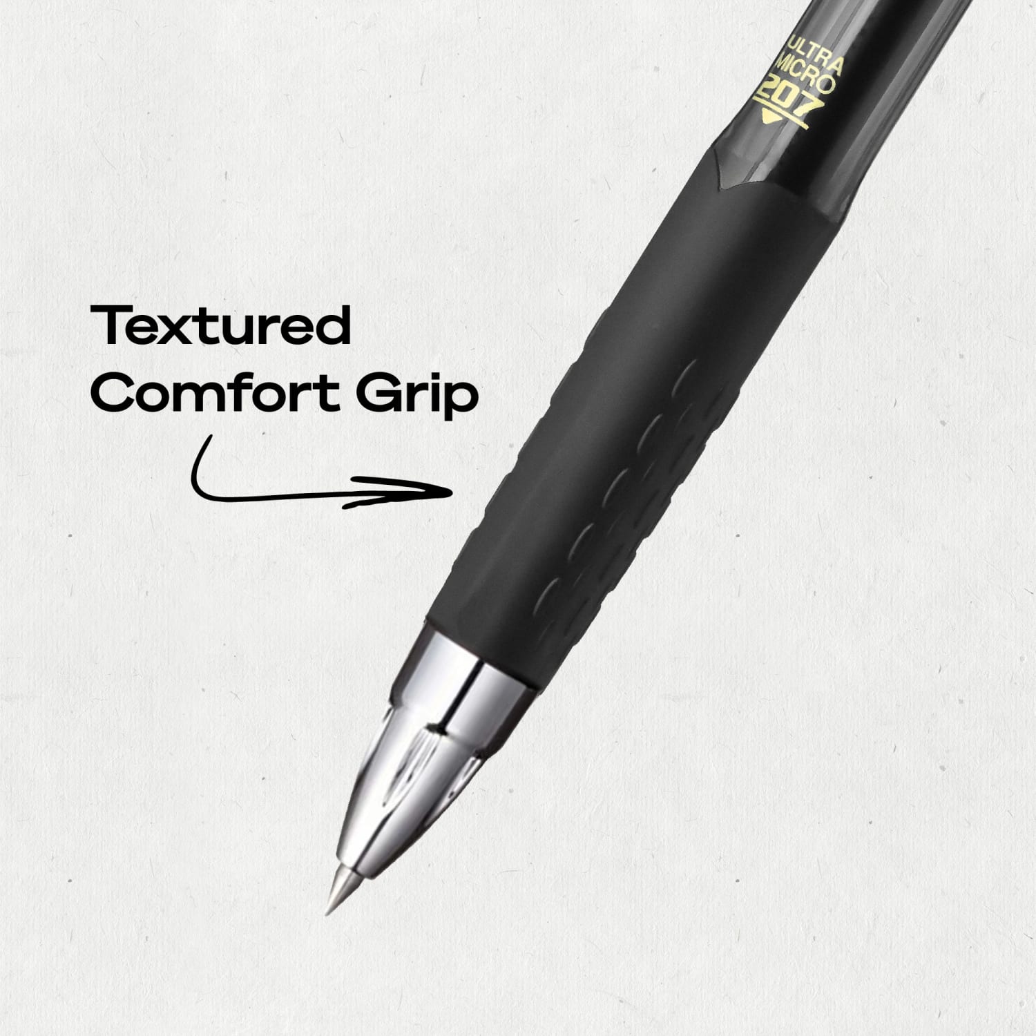 uni-ball 207 Retractable Fraud Prevention Gel Pens, Ultra Micro Point, 0.38 mm, Black Barrels, Black Ink, Pack Of 12 - Image 5