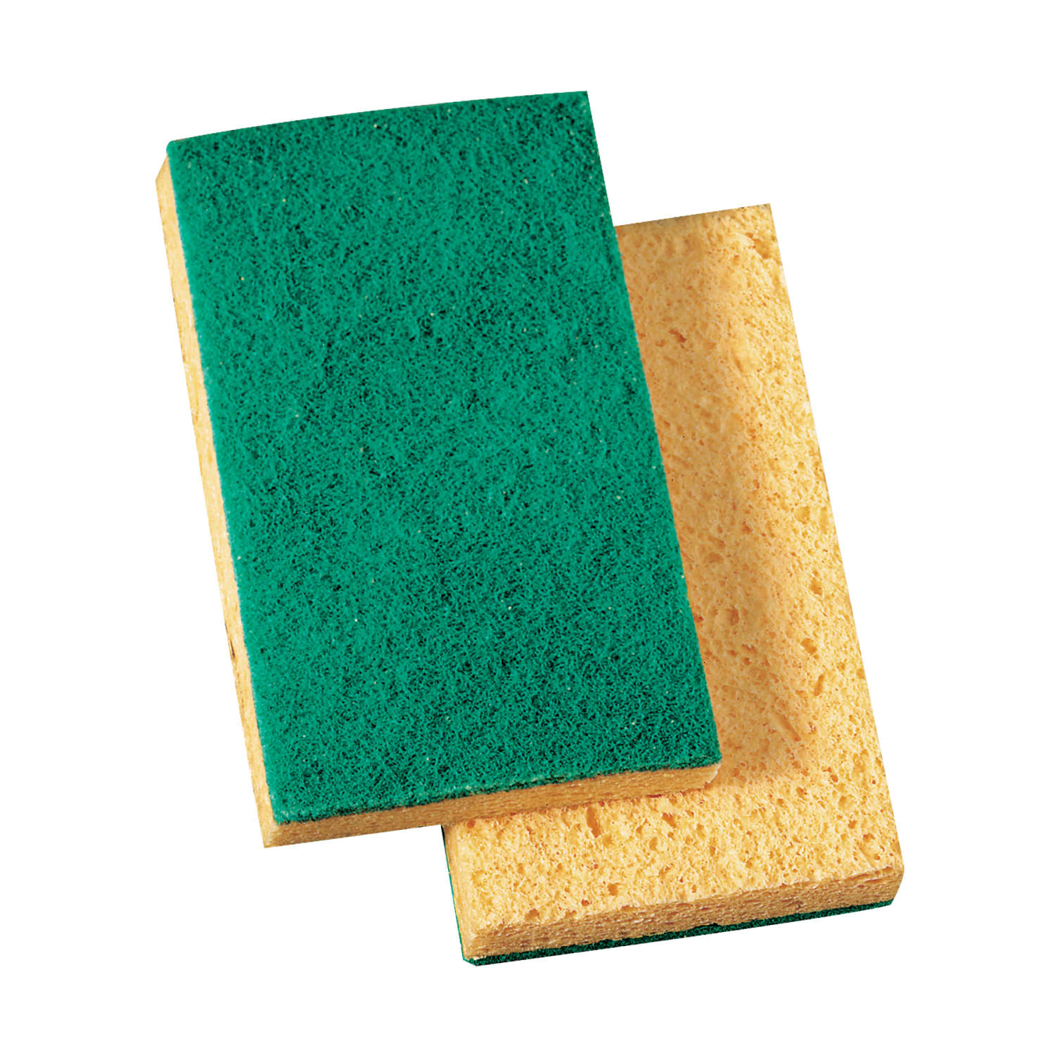 Boardwalk Medium-Duty Scrubbing Sponges, 3 5/8in x 6 1/8in, Yellow/Green, Pack Of 20 Sponges - Image 3