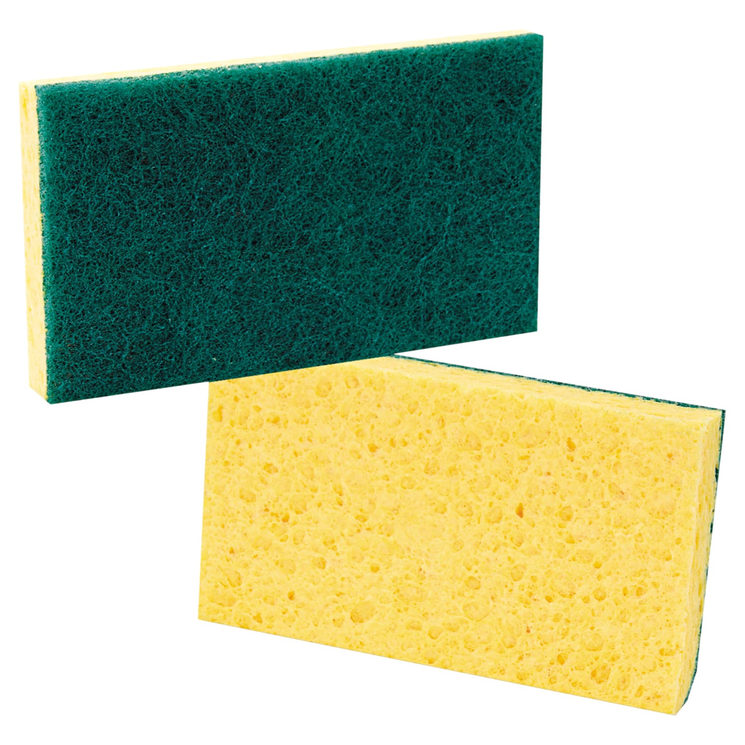 Boardwalk Medium-Duty Scrubbing Sponges, 3 5/8in x 6 1/8in, Yellow/Green, Pack Of 20 Sponges - Image 5