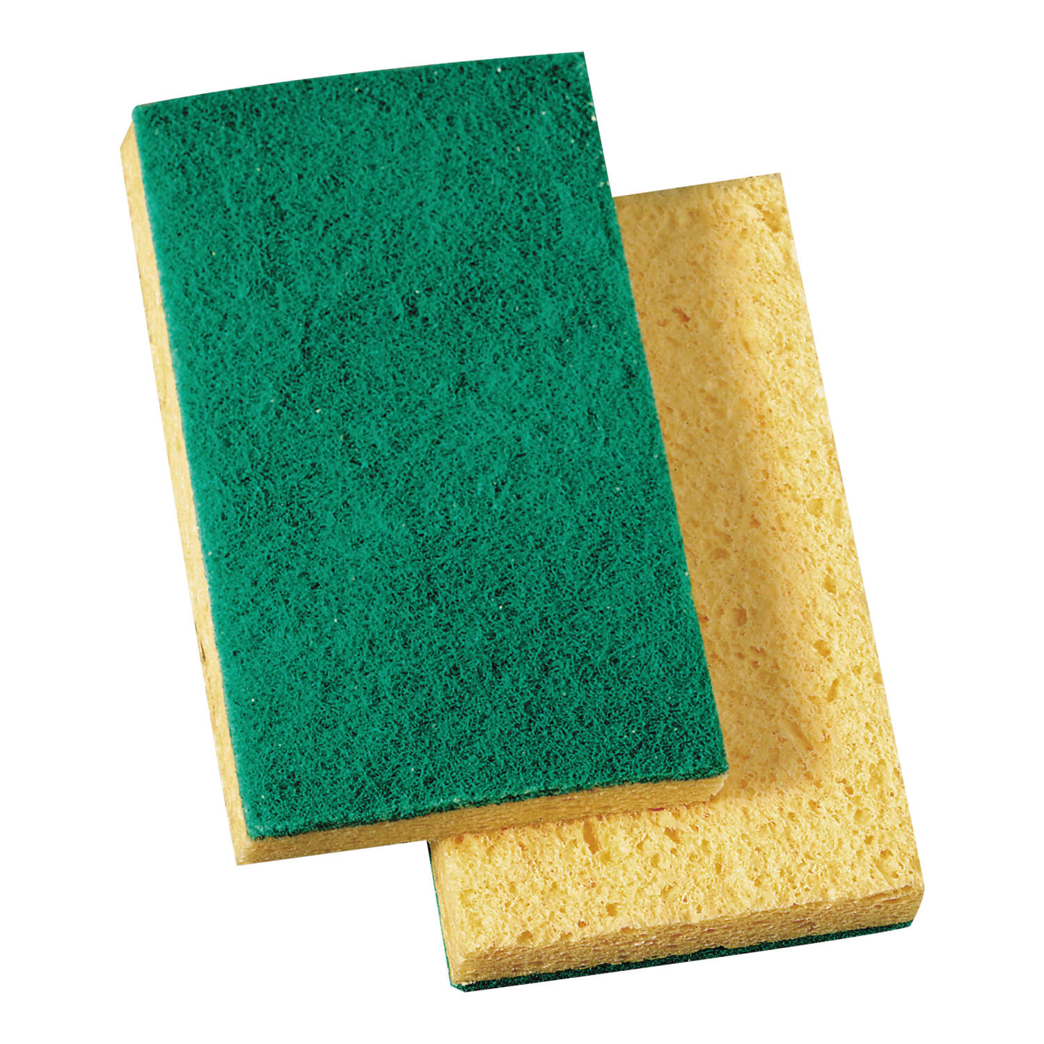 Boardwalk Medium-Duty Scrubbing Sponges, 3 5/8in x 6 1/8in, Yellow/Green, Pack Of 20 Sponges - Image 6