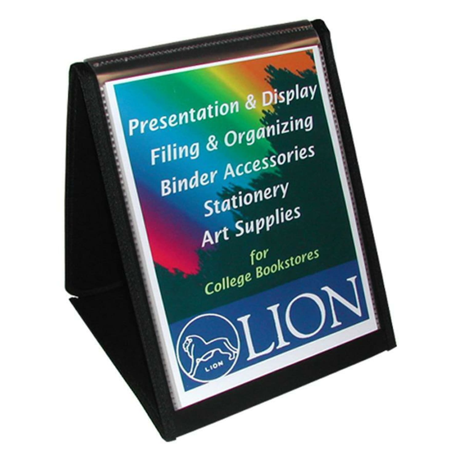 Lion Flip-N-Tell Display Book-N-Easel, 11in x 8 1/2in, 40% Recycled, Black - Image 3