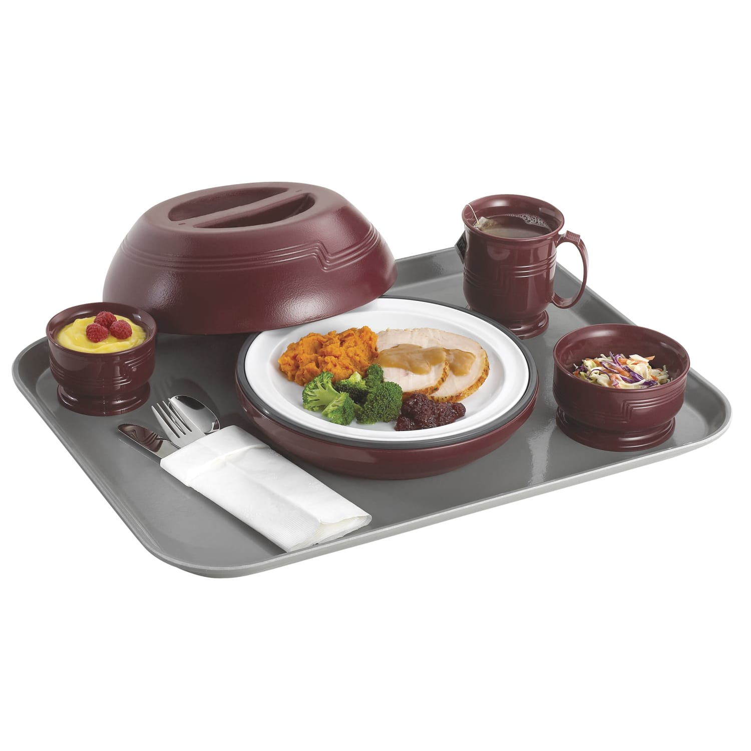 Cambro Camtray Rectangular Serving Trays, 14in x 18in, Pearl Gray, Pack Of 12 Trays - Image 3