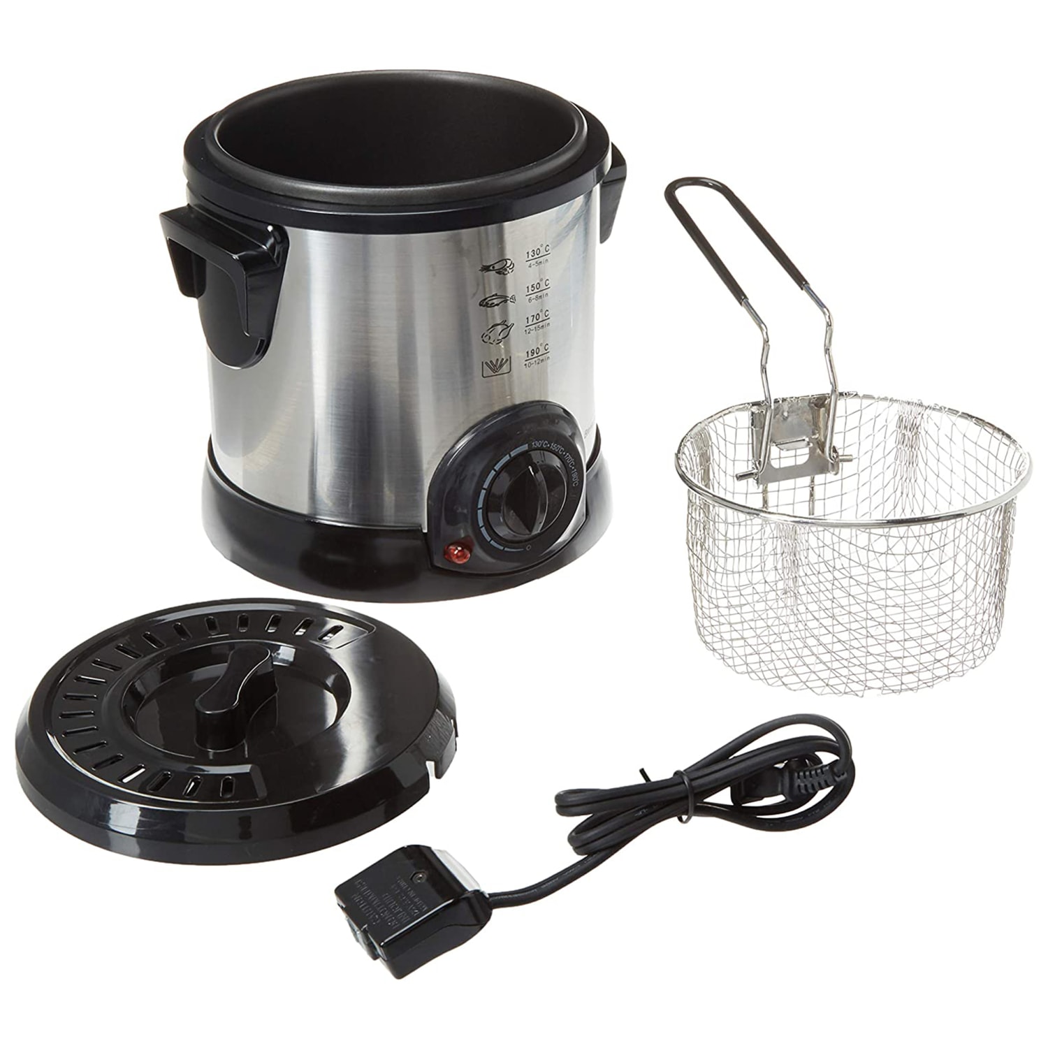 Brentwood 1-Liter Electric Deep Fryer, 11inH x 8inW x 8-1/2inD, Stainless Steel - Image 4
