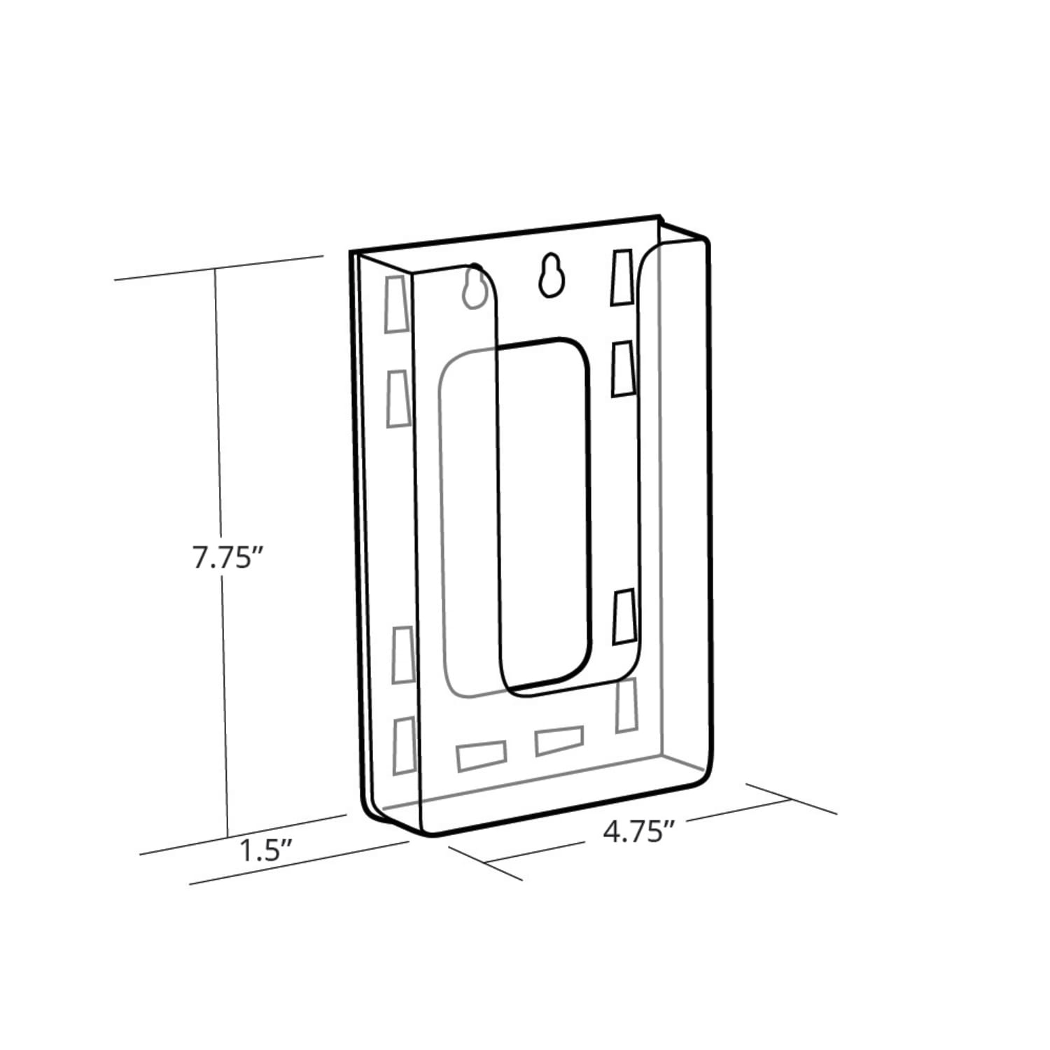Azar Displays Trifold Wall-Mount Brochure Holders, 7-7/8inH x 4-3/8inW x 1-1/2inD, Clear, Pack Of 10 Holders - Image 4