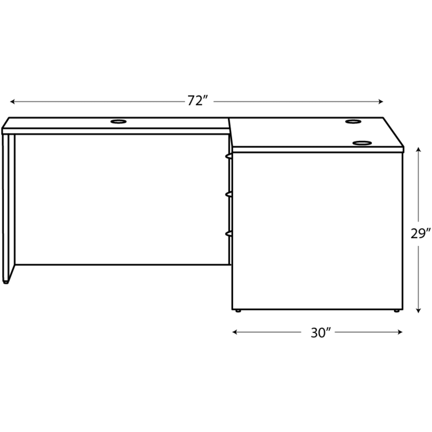 HON Mod 60inW L-Station Computer Desk With Single Pedestal, Java Oak - Image 4