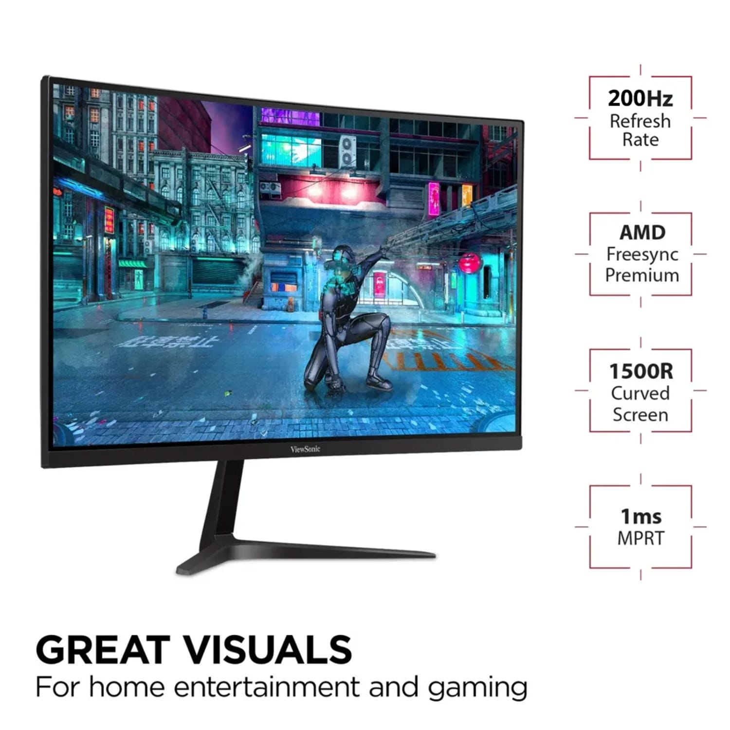 ViewSonic VX2718-PC-MHD 27in Curved 1ms 180Hz HD Gaming Monitor, FreeSync Premium - Image 3