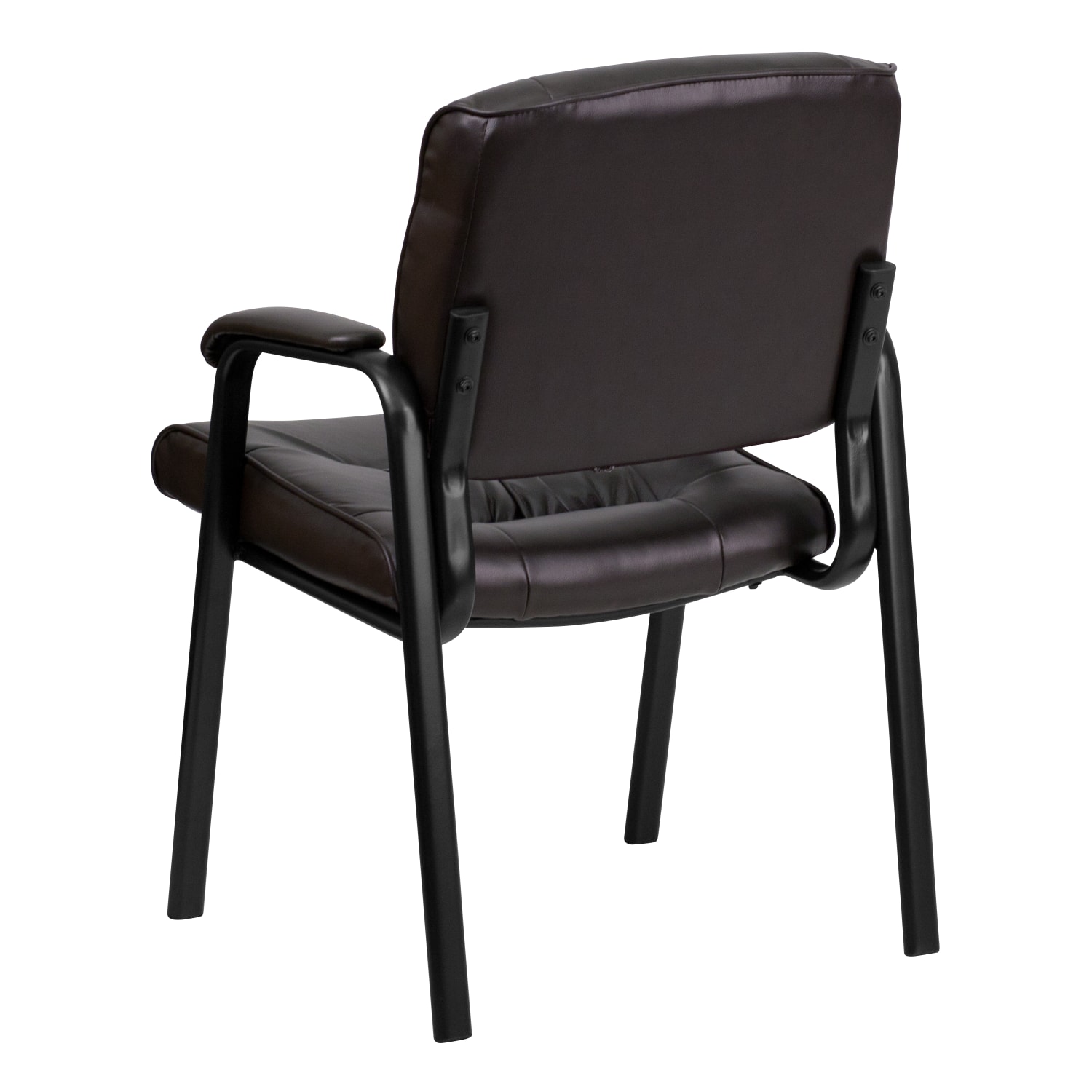 Flash Furniture LeatherSoft Executive Side Reception Chair with Powder Coated Frame BrownBlack PopularChairscom