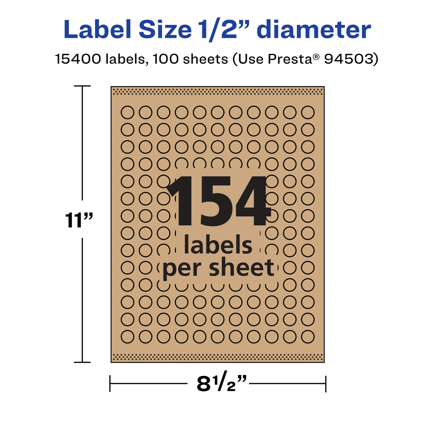 Avery Kraft Permanent Labels With Sure Feed, 94503-KMP100, Round, 1/2in Diameter, Brown, Pack Of 15,400 - Image 6