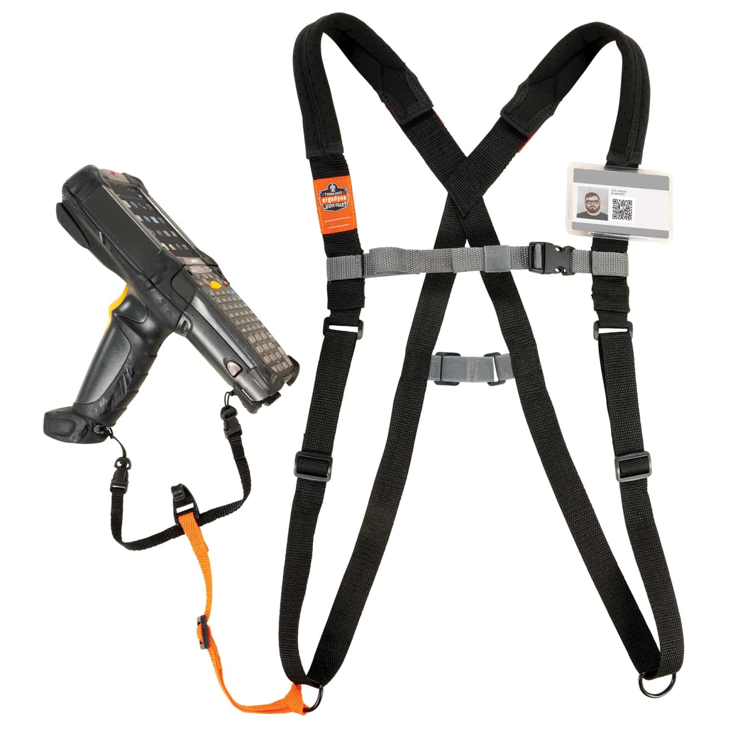 Ergodyne Squids 3138 Barcode Scanner Harness And Lanyard, Small, Black - Image 3