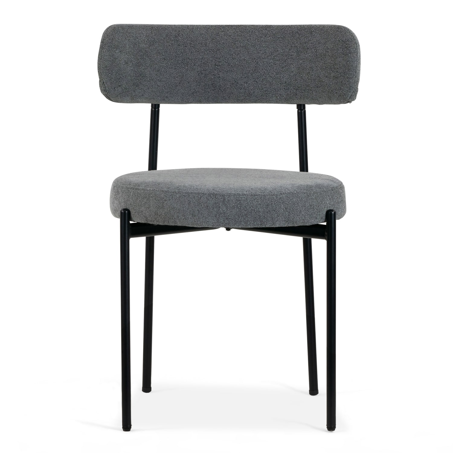 Glamour Home Avrom Boucle Fabric Dining Accent Chairs, Gray, Set Of 2 Chairs - Image 4