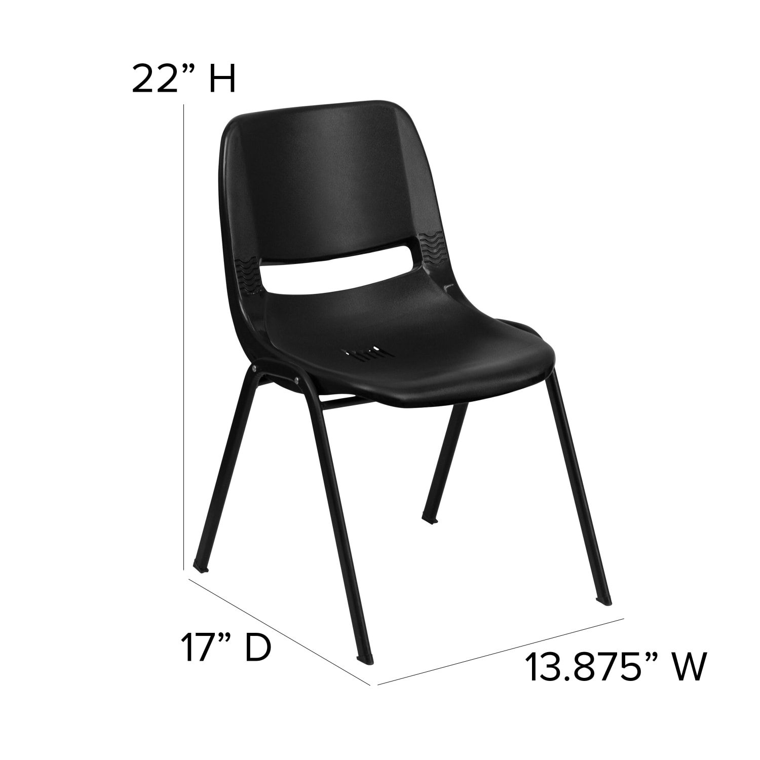 Flash Furniture HERCULES 440-lb Capacity Ergonomic Shell Stack Chair, Black - Image 7