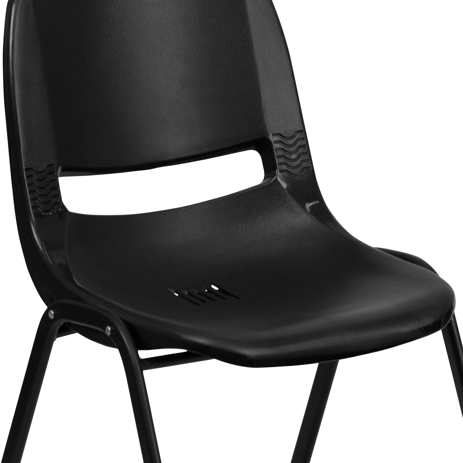 Flash Furniture HERCULES 440-lb Capacity Ergonomic Shell Stack Chair, Black - Image 13