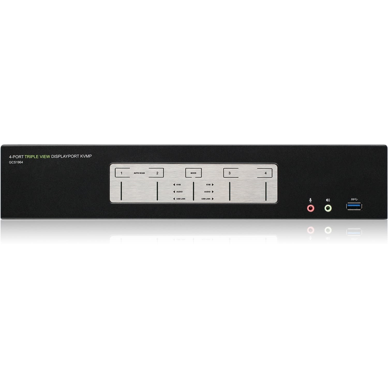 4-Port 4K Triple View DisplayPort KVMP Switch with USB 3.0 Hub (TAA Compliant) - 3 Computer(s) - 3 Local User(s) - 4096 x 2160 - 1 x Network (RJ-45) - 9 x USB - 3 x HDMI - 12 x DisplayPort - TAA Compliant - Image 3