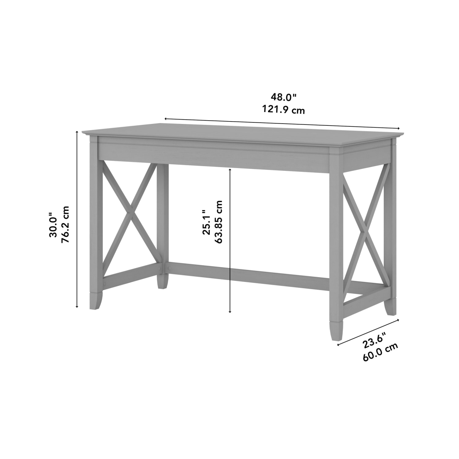 Bush Furniture Key West 48inW Writing Desk, Cape Cod Gray, Standard Delivery - Image 5