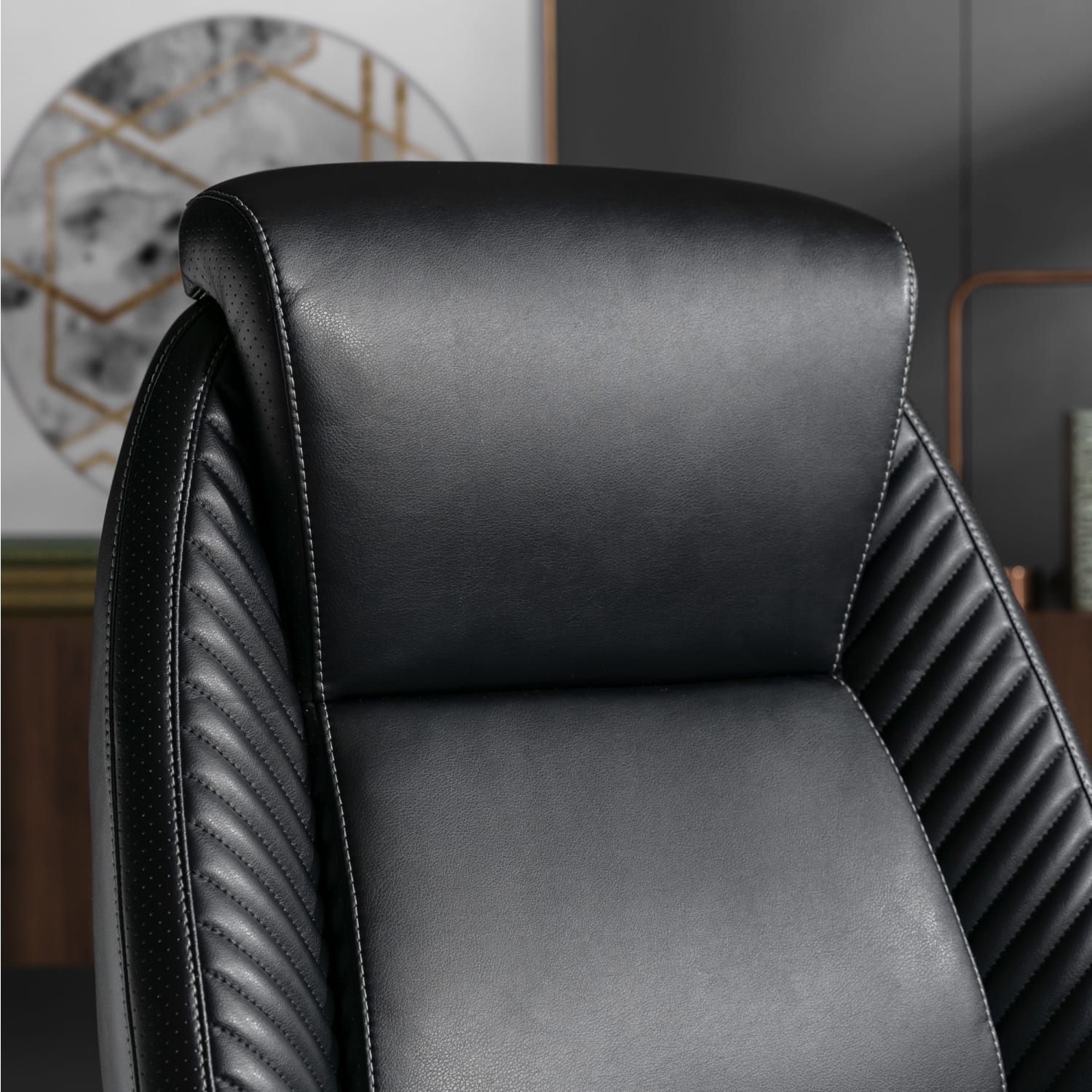 Serta iComfort i6000 Ergonomic Bonded Leather High Back Executive Office Chair BlackSilver PopularChairscom