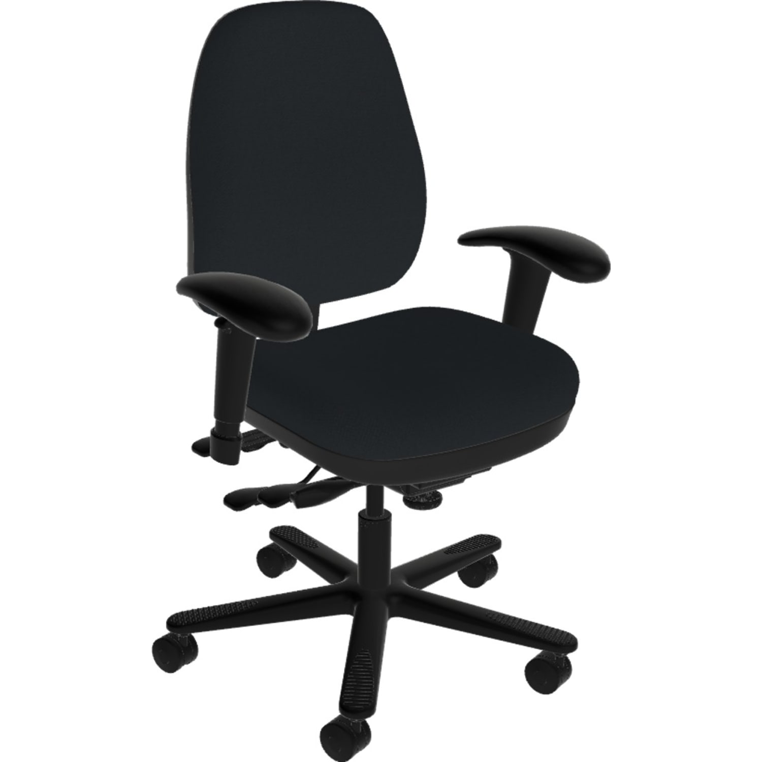 Sitmatic Beta Small Scale Ergonomic Fabric Mid-Back Chair, Black