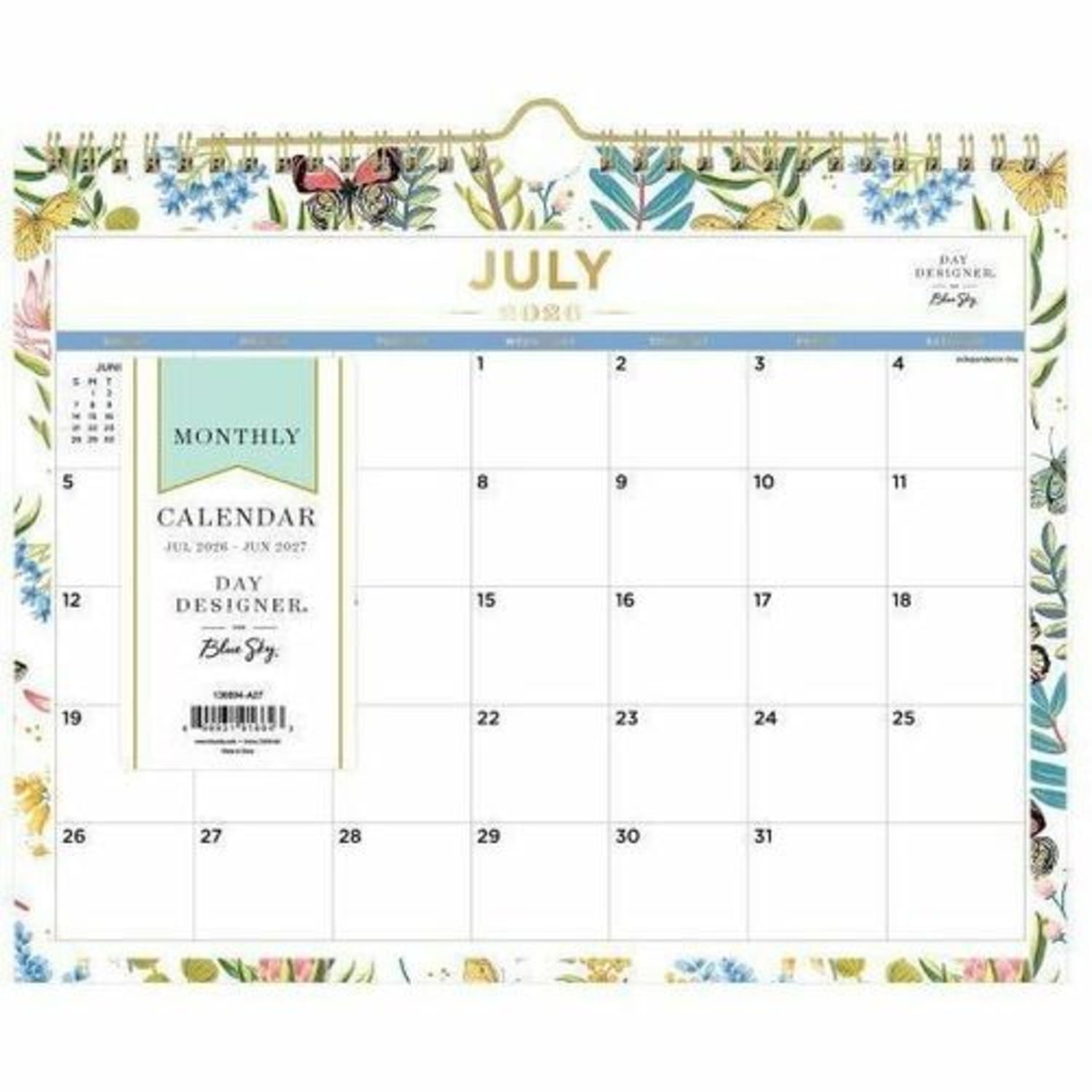 2026-2027 Blue Sky DD Flutter Monthly Safety Wirebound Wall Calendar, 11 x 8.75, Flutter, Academic Year, 136694 - Image 5