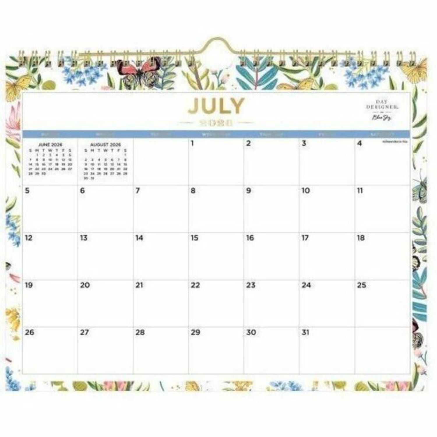 2026-2027 Blue Sky DD Flutter Monthly Safety Wirebound Wall Calendar, 11 x 8.75, Flutter, Academic Year, 136694 - Image 6