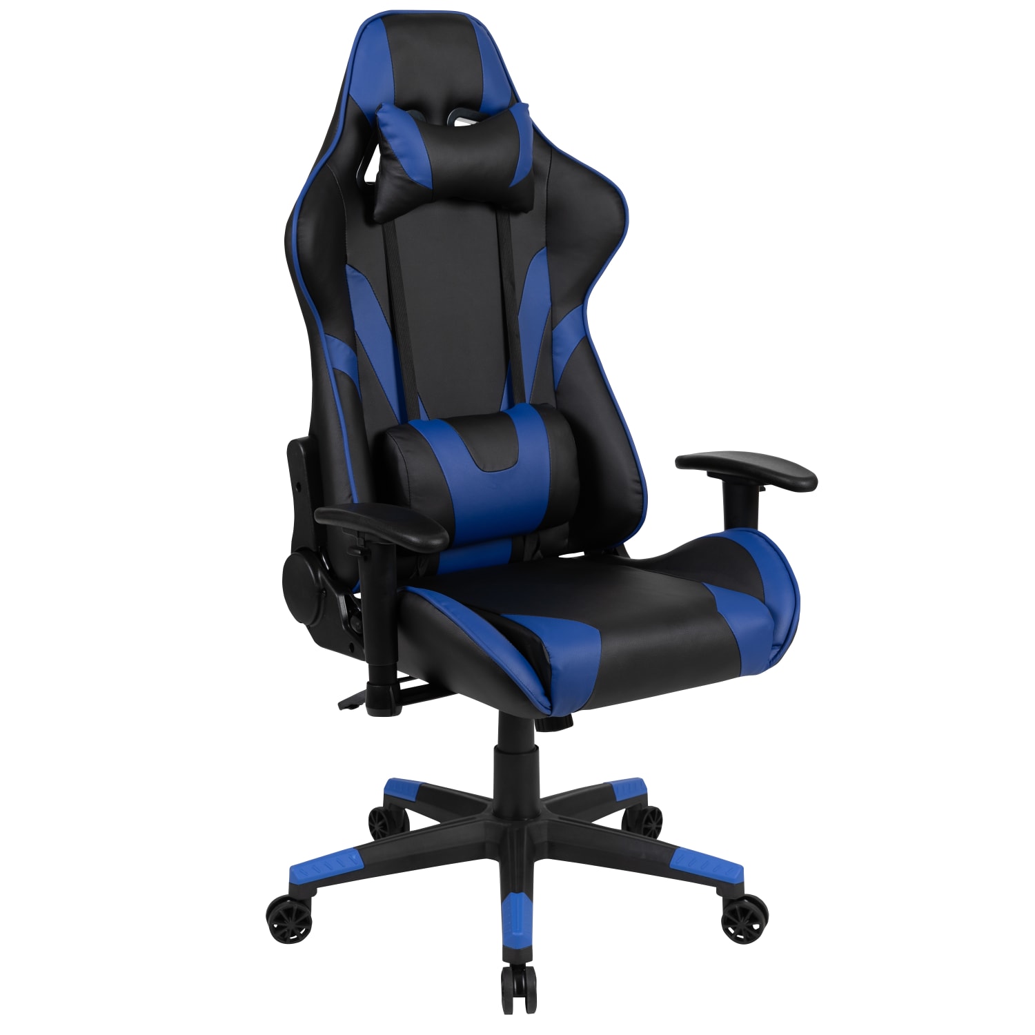 Flash Furniture X20 Ergonomic LeatherSoft High Back Racing Gaming Chair Blue PopularChairscom
