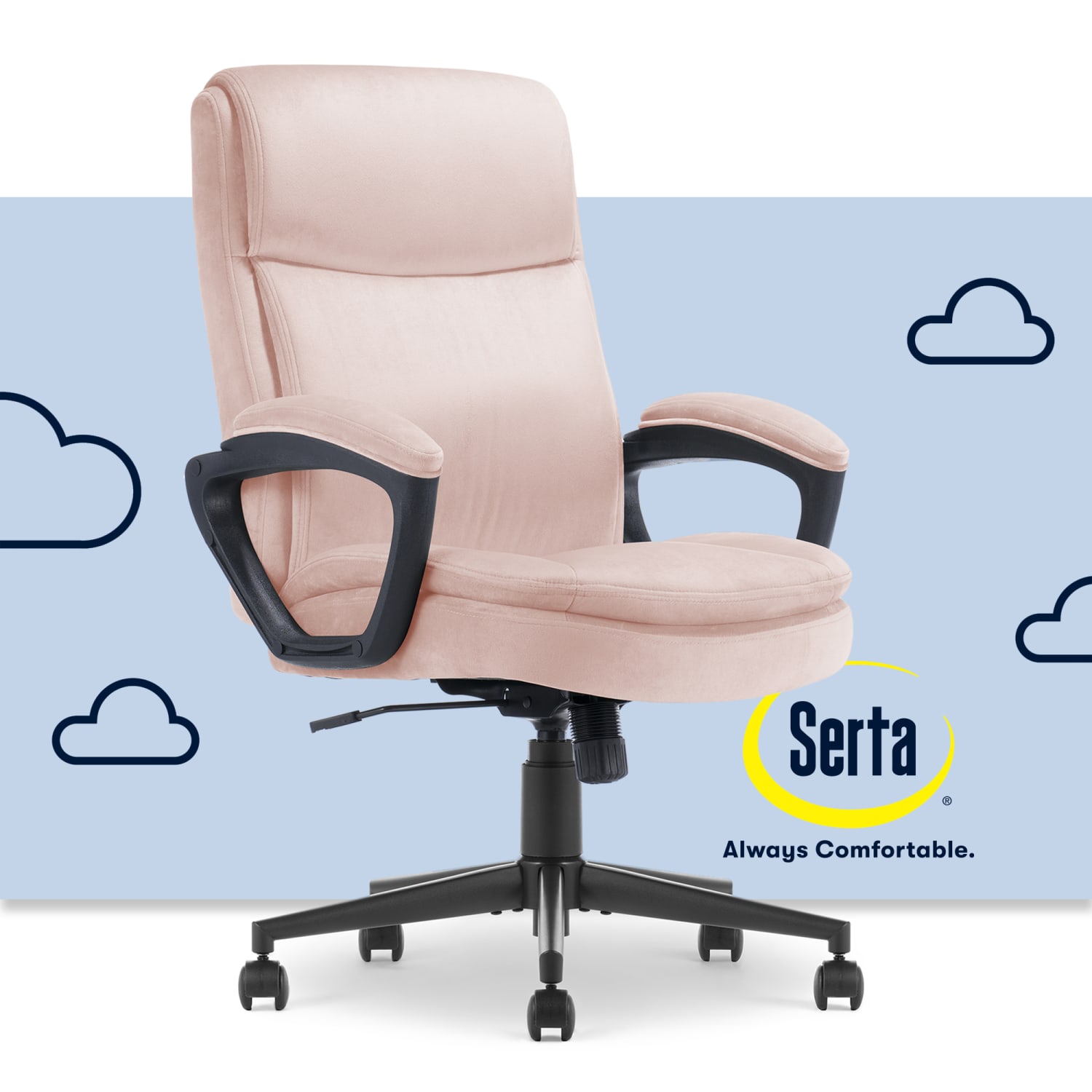 Serta Comfort Ergo Ergonomic Velvet HighBack Executive Office Chair PinkBlack PopularChairscom Serta Comfort Ergo Ergonomic Velvet High Back Executive Office Chair PinkBlack PopularChairscom