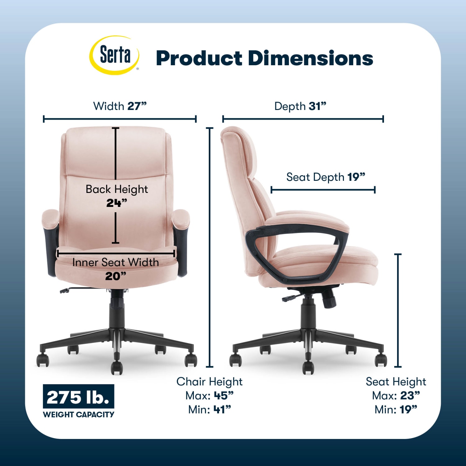 Serta Comfort Ergo Ergonomic Velvet HighBack Executive Office Chair PinkBlack PopularChairscom Serta Comfort Ergo Ergonomic Velvet High Back Executive Office Chair PinkBlack PopularChairscom