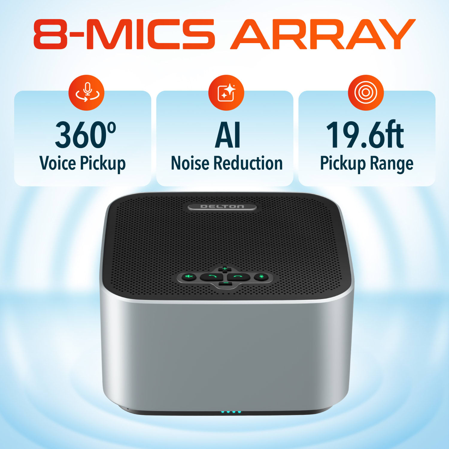 Delton C9270 Conference Speaker And Microphone With Bluetooth And USB-C Connectivity, Black - Image 3