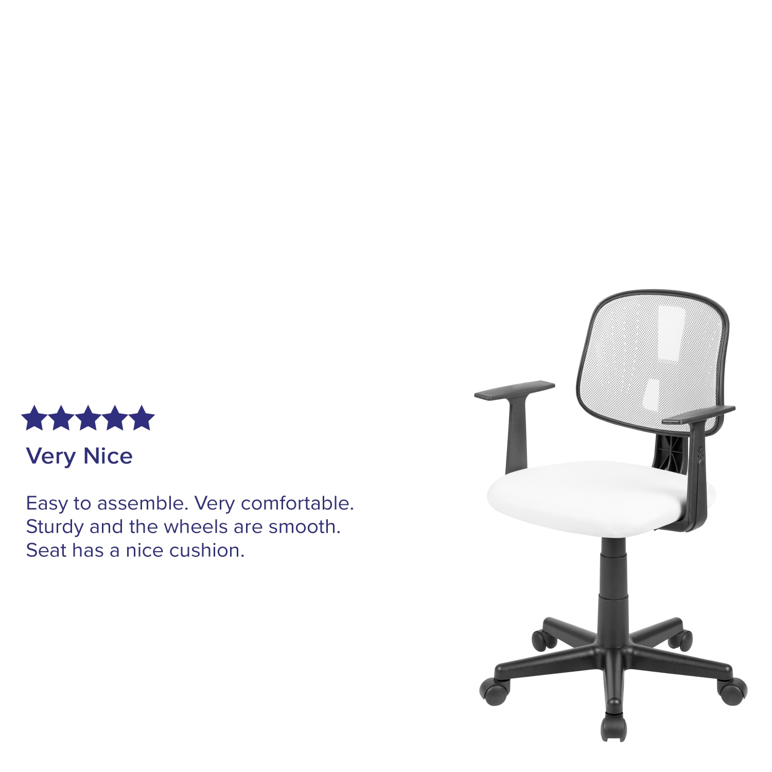 Flash Furniture Flash Fundamentals Mesh Mid-Back Task Chair, White - Image 6