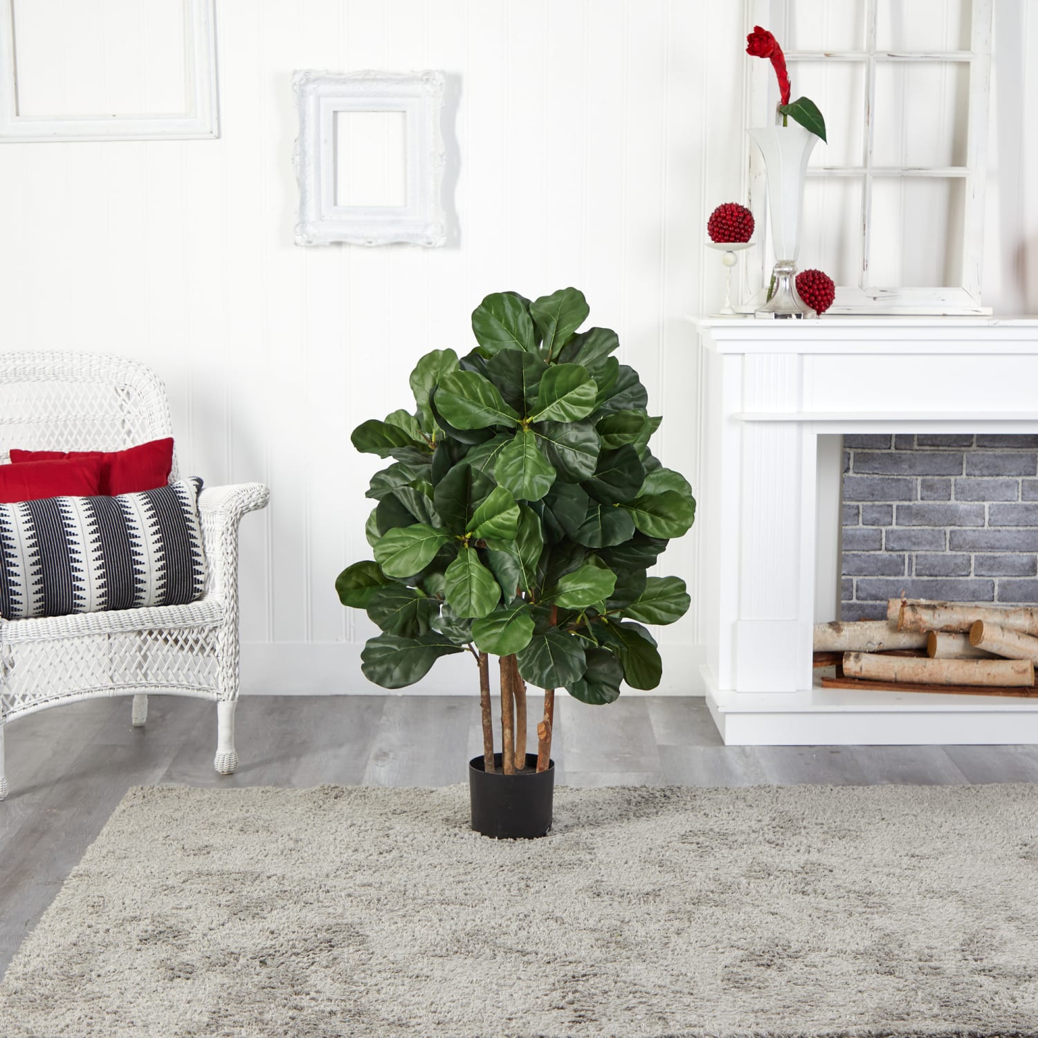 Nearly Natural Fiddle Leaf 42inH Artificial Tree With Pot, 42inH x 26inW x 24inD, Green - Image 6