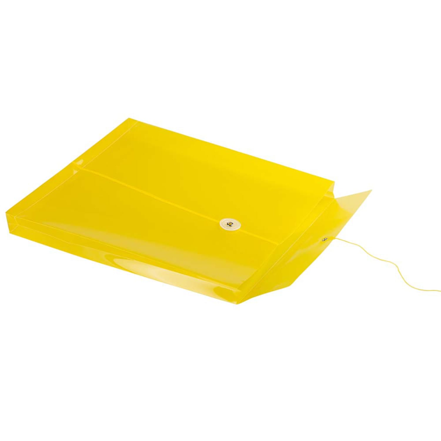 JAM Paper Open-End Plastic Envelopes, Letter-Size, 9 3/4in x 11 3/4in, Button & String Closure, Yellow, Pack Of 12 - Image 5