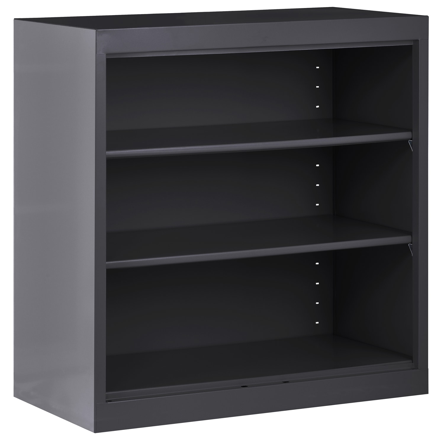 Sandusky 3-Shelf Welded Steel Bookcase, 36inH x 36inW x 18inD, Black