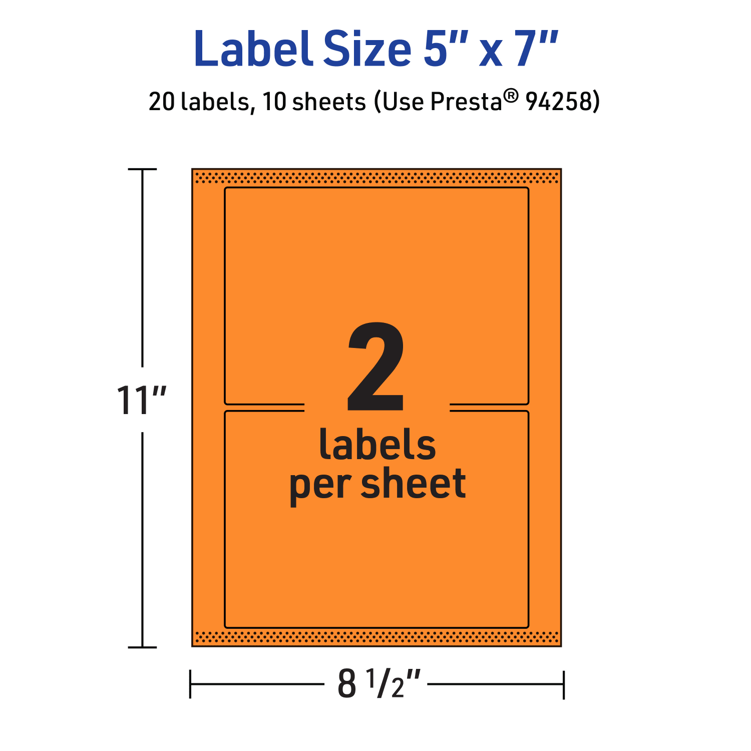 Avery Printable Labels With Sure Feed Technology, 94258-BOP10, Rectangle, 5in x 7in, Matte Bright Orange, Pack of 20 - Image 6