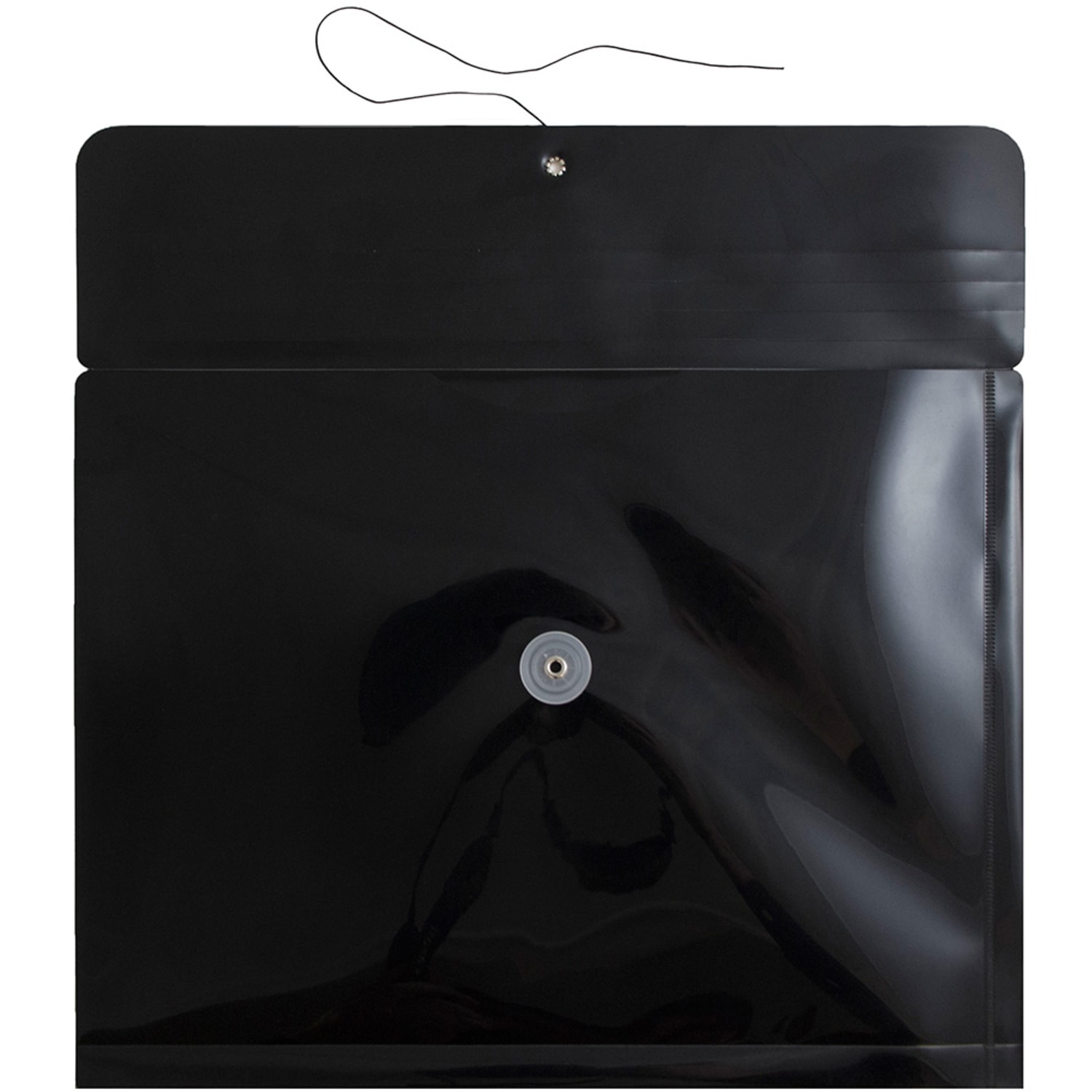 JAM Paper Booklet Plastic Envelopes, Letter-Size, 9 3/4in x 13in, Button & String Closure, Black, Pack Of 12 - Image 4