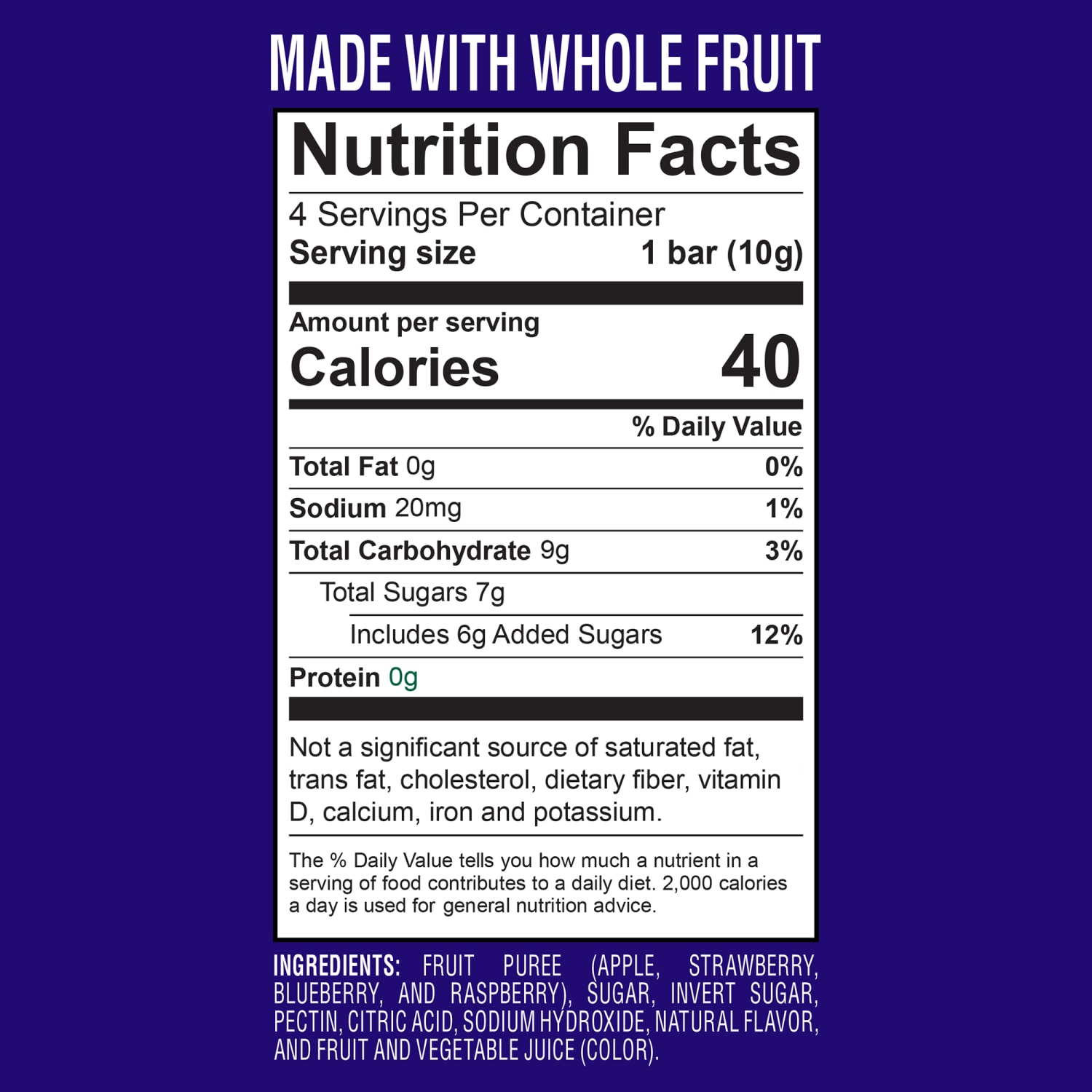 Slice Fruit On The Go Mixed Berry, 1.4 Oz, Box Of 12 Bars - Image 6