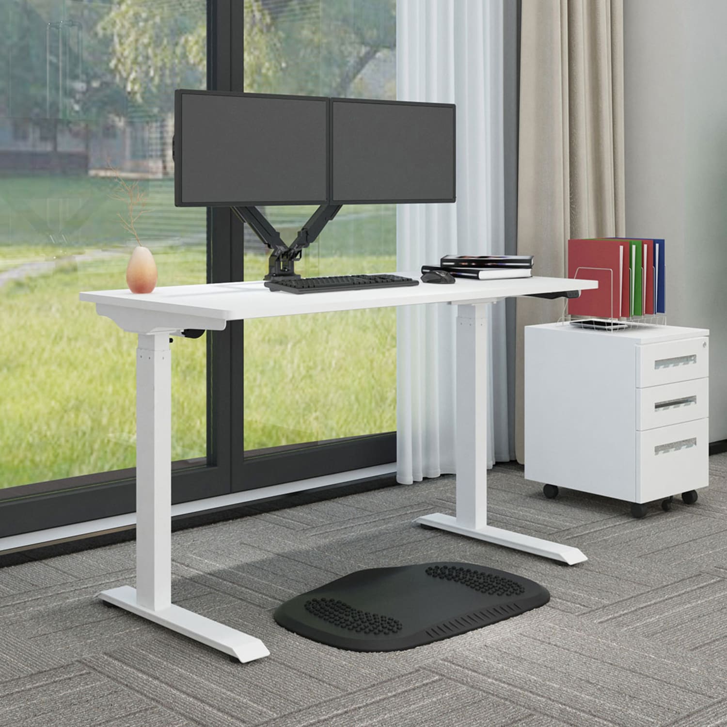 FlexiSpot Vici Electric 48inW Quick-Install Height-Adjustable Desk, White - Image 6