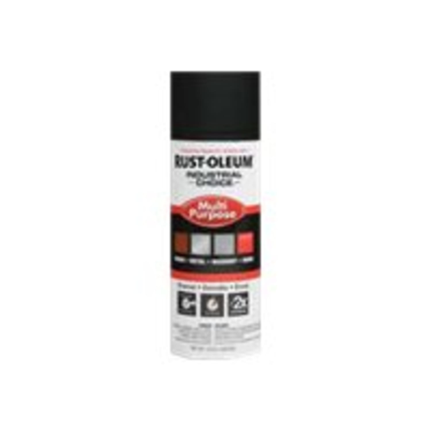 Rust-Oleum Industrial Choice 1600 System Multi-Purpose Enamel Spray Paint, 12 Oz, Ultra-Flat Black, Case Of 6 Cans - Image 3