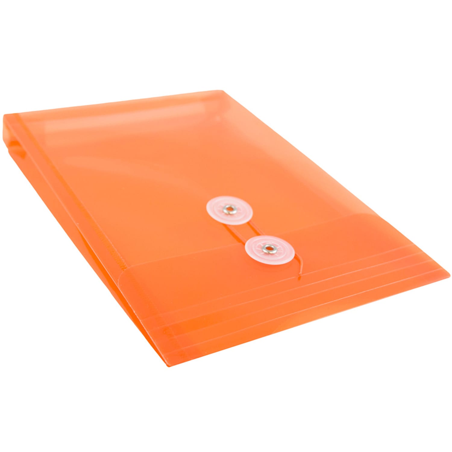 JAM Paper Open-End Plastic Envelopes, 6 1/4in x 9 1/4in, Button & String Closure, Bright Orange, Pack Of 12 - Image 5