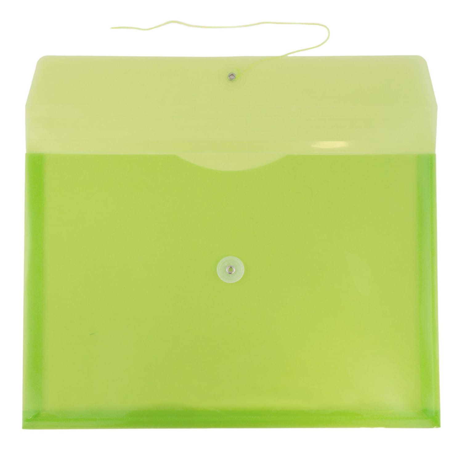 JAM Paper Booklet Plastic Envelopes, Letter-Size, 9 3/4in x 13in, Button & String Closure, Lime Green, Pack Of 12 - Image 4