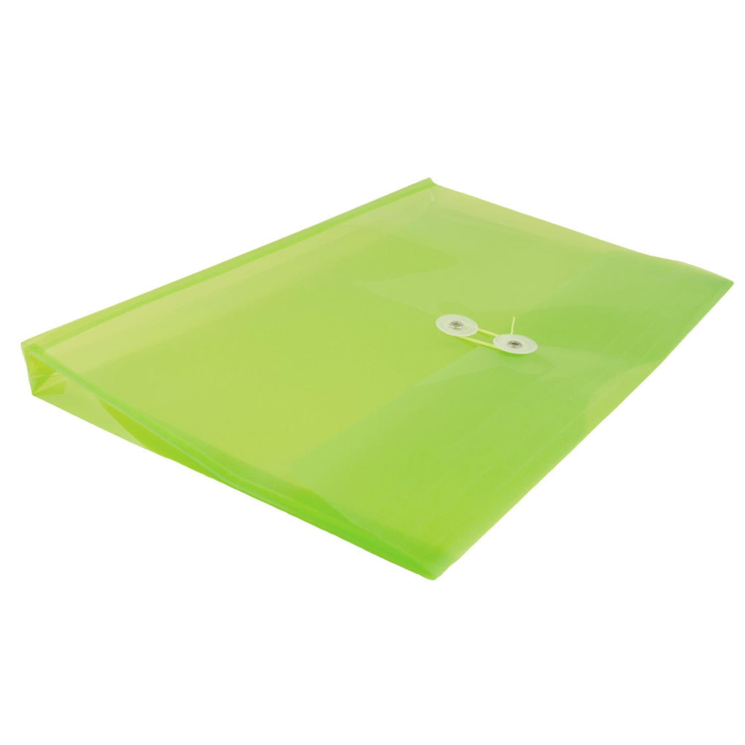 JAM Paper Booklet Plastic Envelopes, Letter-Size, 9 3/4in x 13in, Button & String Closure, Lime Green, Pack Of 12 - Image 6