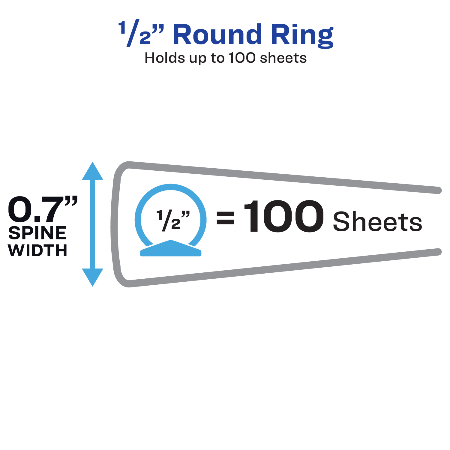 Avery Flexi-View 3 Ring Binder, 1/2in Round Rings, Navy Blue, 1 Binder - Image 4