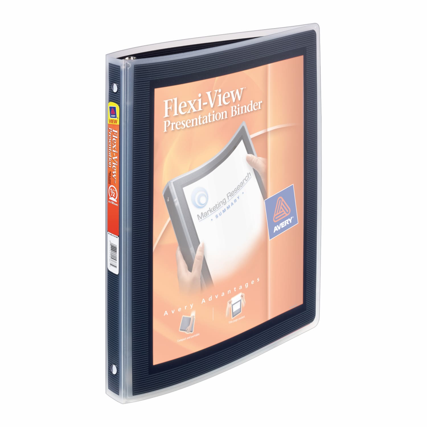 Avery Flexi-View 3-Ring Binder, 1/2in Round Rings, Black - Image 3