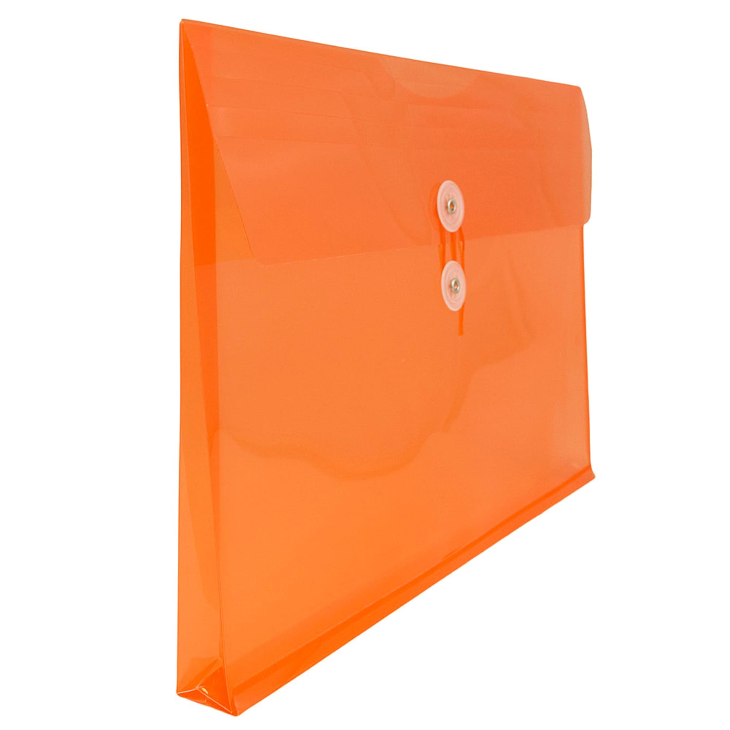 JAM Paper Booklet Plastic Envelopes, Letter-Size, 9 3/4in x 13in, Button & String Closure, Orange, Pack Of 12 - Image 5